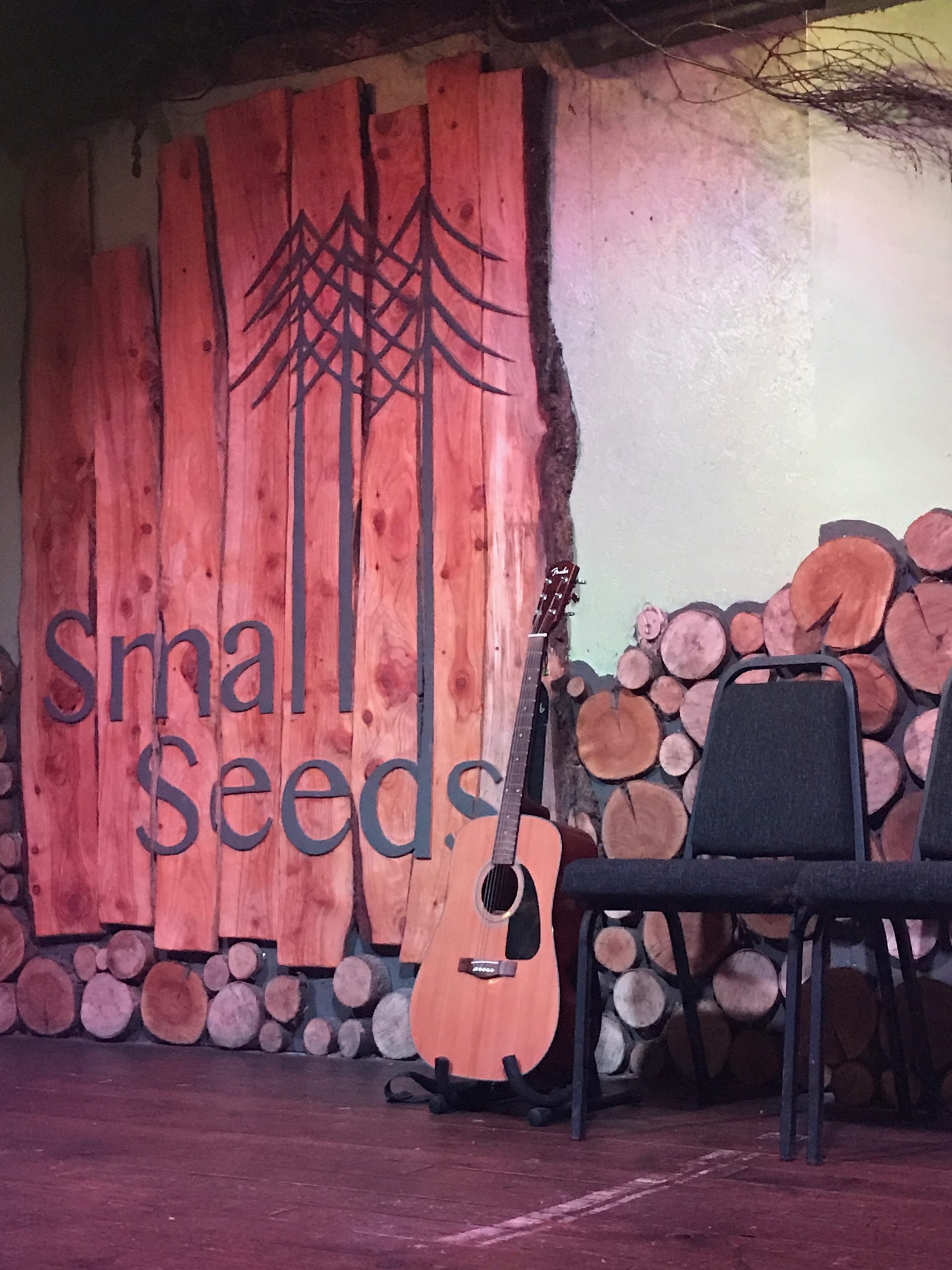 Small Seeds' stage in Huddersfield. Very Rustic!